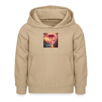 Leuchtende Qualle - Kinder Hoodie - Sand - Vorne - AI Model Kid Female (0cm)