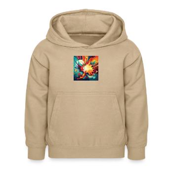 Abstract Colourful Splash with Explosive Design - Kids Hoodie - sand - Front - AI Model Kid Female (0cm)
