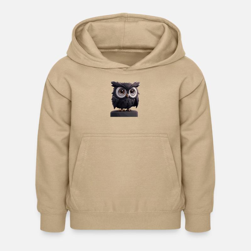 Eule Comic - Kinder Hoodie - Sand