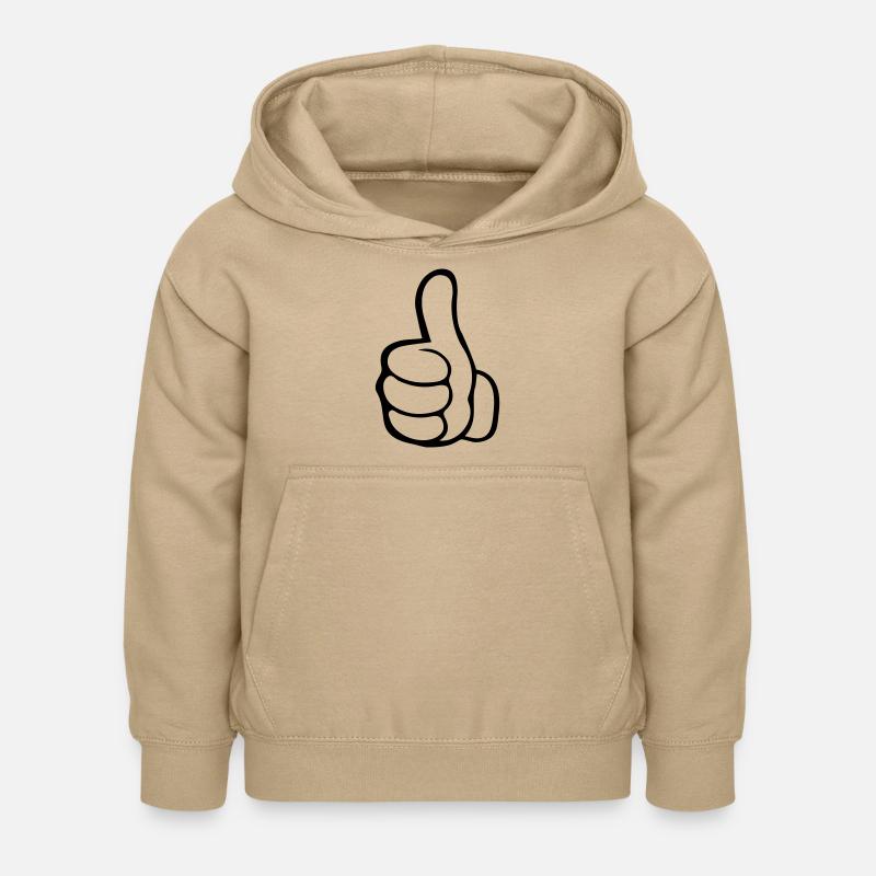 Pouce levé de la main - Sweat à capuche Enfant - jaune sable