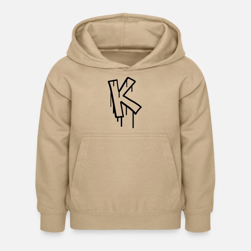 Timbre de graffiti lettre K - Sweat à capuche Enfant - jaune sable