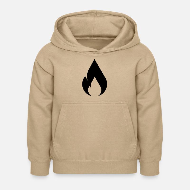 Flamme de feu - Sweat à capuche Enfant - jaune sable