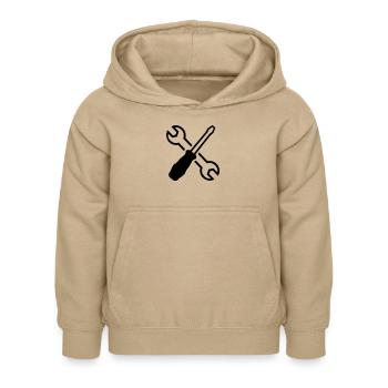 Outil - Sweat à capuche Enfant - jaune sable - Devant - AI Model Kid Female (0cm)