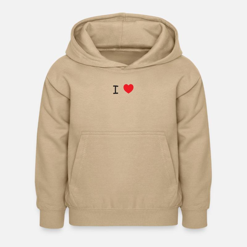 I love - Sweat à capuche Enfant - jaune sable