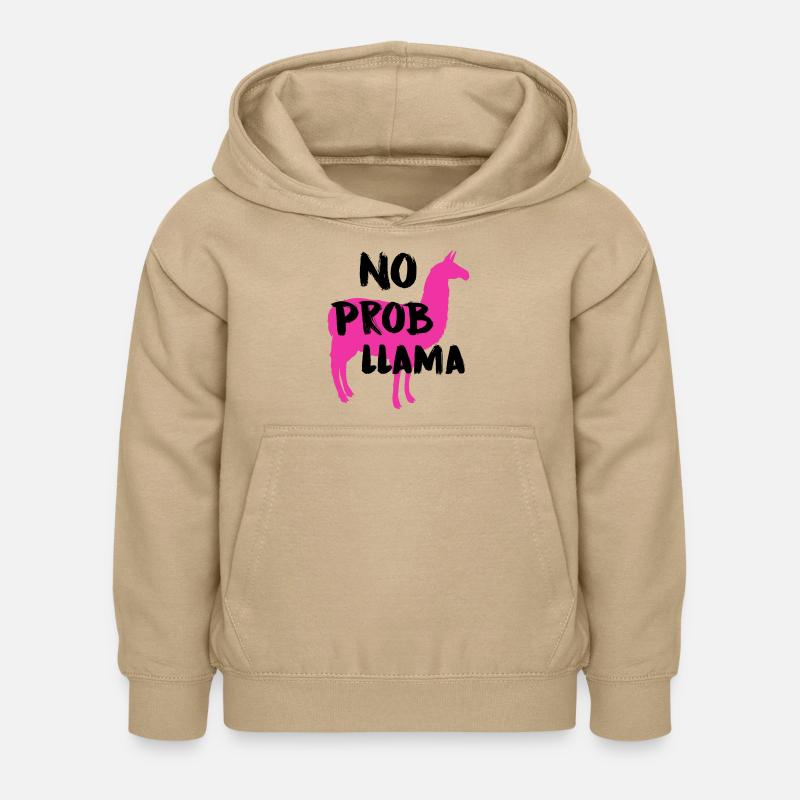 No prob llama - Sweat à capuche Enfant - jaune sable