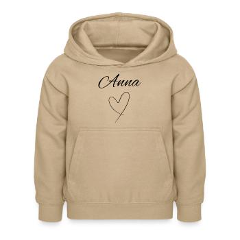 Personalisierter Name Kinder Premium Sweatshirt - Kinder Hoodie - Sand - Vorne - AI Model Kid Female (0cm)