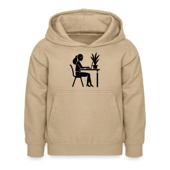 Learning, Studying, Working - Kids Hoodie - sand - Front - AI Model Kid Female (0cm)