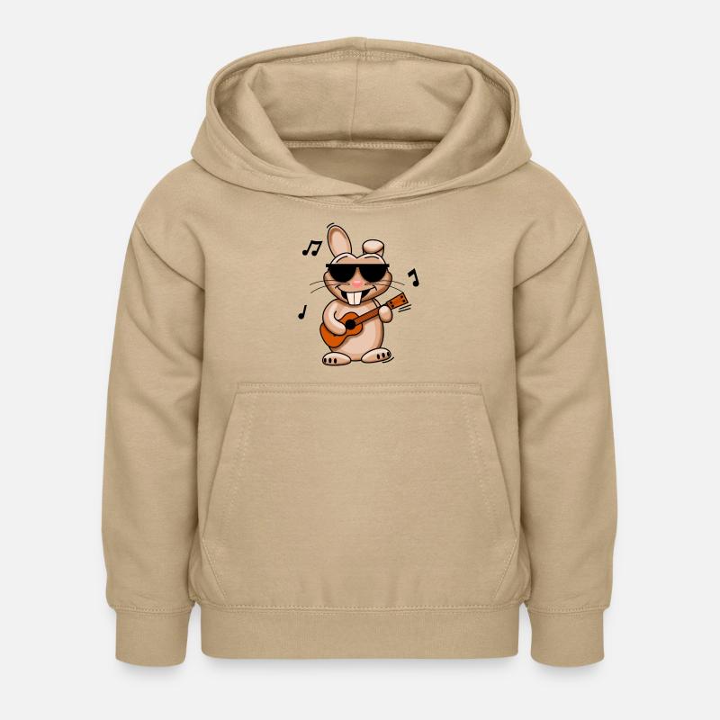 Lapin à la ukulélé - Sweat à capuche Enfant - jaune sable