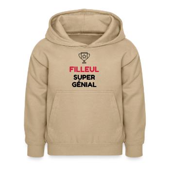 Filleul / Filleule / Parrain / Marraine / Bébé - Kids Hoodie - sand - Front - AI Model Kid Female (0cm)