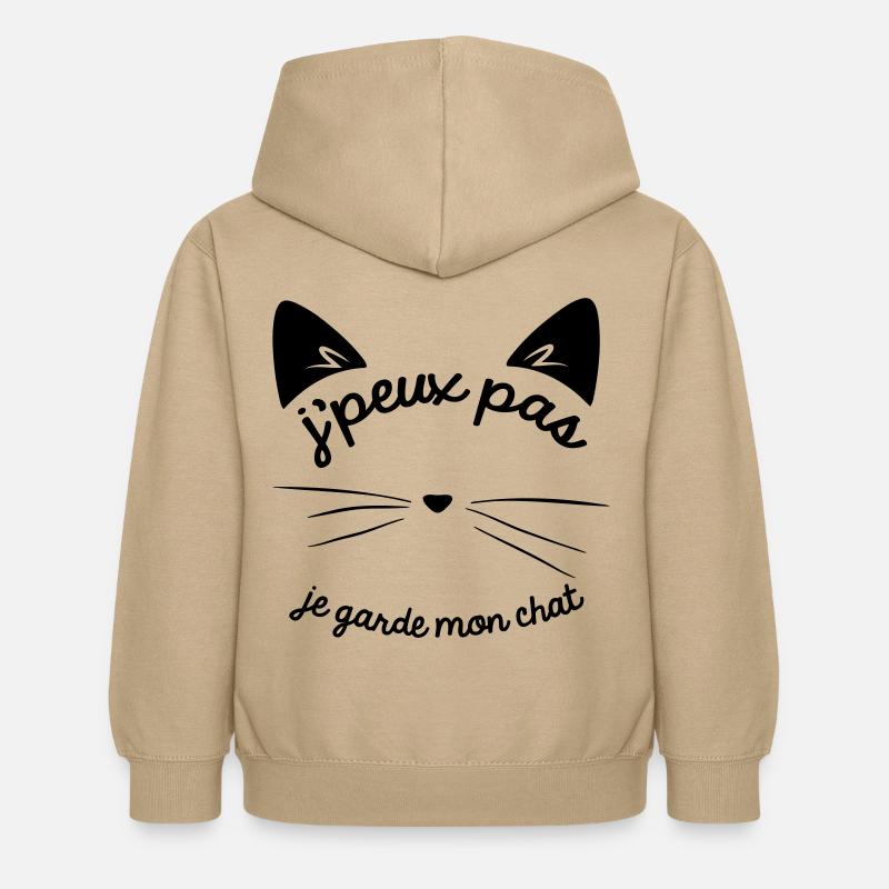 Je peux pas je garde mon chat - Sweat à capuche Enfant - jaune sable