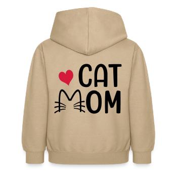 Cat mom - Kids Hoodie - sand - Back - AI Model Kid Female (0cm)