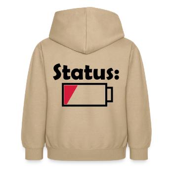 Batterie État vide - Sweat à capuche Enfant - jaune sable - Dos - AI Model Kid Female (0cm)