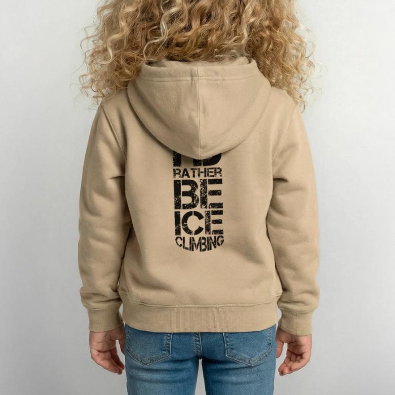 Eisklettern Eistour Eiswand Eiskletterer Eispickel Kinder Hoodie