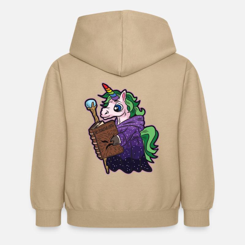 Licorne Mage Nécromancien Warlock Comic - Sweat à capuche Enfant - jaune sable