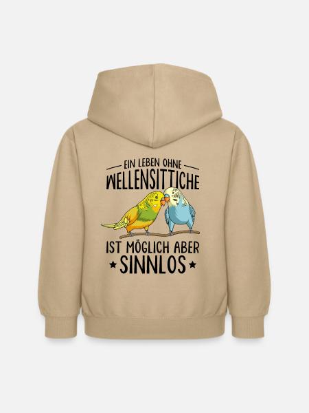 Wellensittich - Kinder Hoodie - Sand