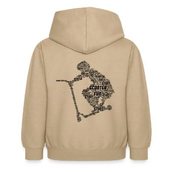 Scooter - Kinder Hoodie - Sand - Hinten - AI Model Kid Female (0cm)
