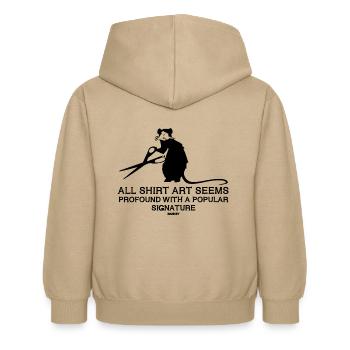 All Shirt Art seem profound Banksy Streetart Ratte - Kinder Hoodie - Sand - Hinten - AI Model Kid Female (0cm)