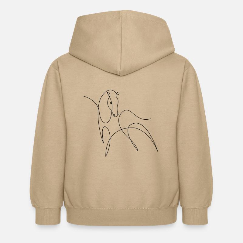 Cheval - Sweat à capuche Enfant - jaune sable