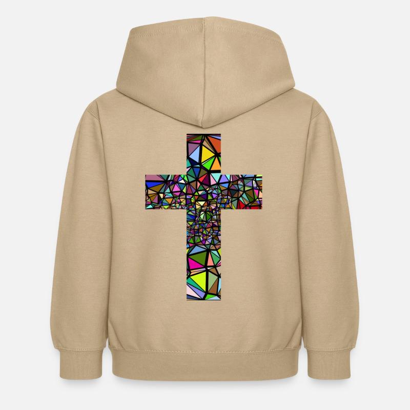 abstrait croix - Sweat à capuche Enfant - jaune sable