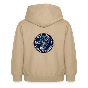 Gardez-la vieille école - Sweat à capuche Enfant - jaune sable - Dos - AI Model Kid Female (0cm)