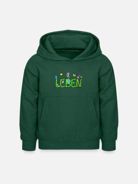 Bliss and Paw - Leben - Kinder Hoodie - Flaschengrün