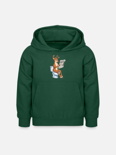 Santa`s Rentier WC Lustiges Weihnachtsshirt Humor - Kinder Hoodie - Flaschengrün