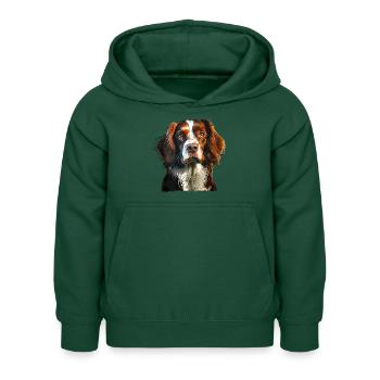 epagneul breton - Sweat à capuche Enfant - vert bouteille - Devant - AI Model Kid Female (0cm)