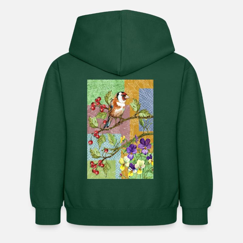 Oiseau - Sweat à capuche Enfant - vert bouteille