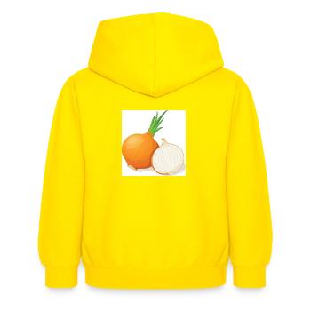 oignon - Sweat à capuche Enfant - jaune - Dos - AI Model Kid Female (0cm)