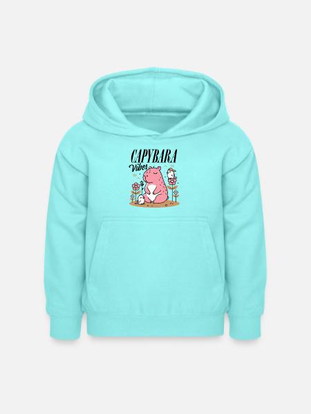 Entspanntes Capybara mit Freunden - Kinder Hoodie - Pfefferminze