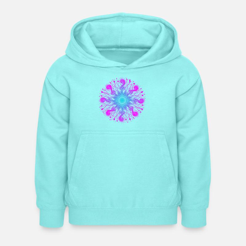 Mandala Psyché - Sweat à capuche Enfant - menthe poivrée