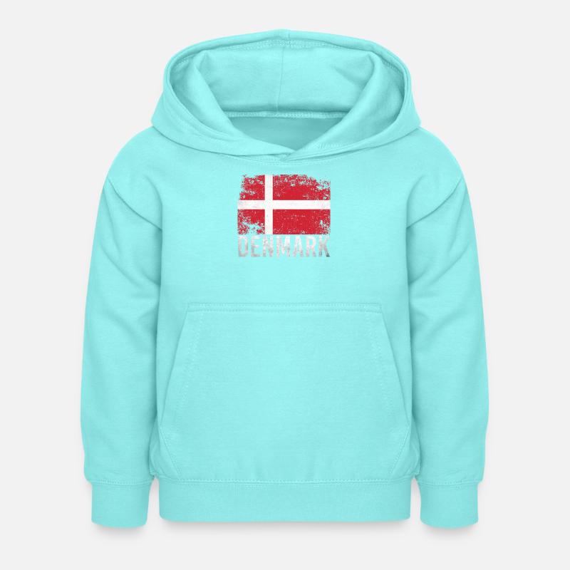 Danemark Grunge Drapeau Danemark Design - Sweat à capuche Enfant - menthe poivrée