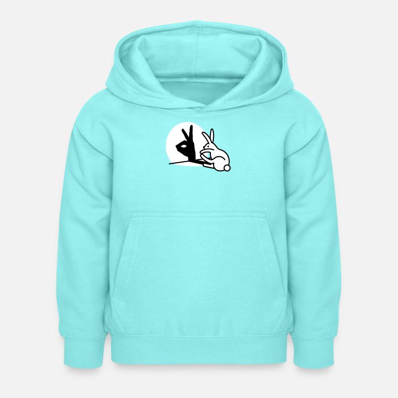 Funny Rabbit Hand Shadow Projection Rabbit - Kids Hoodie - peppermint