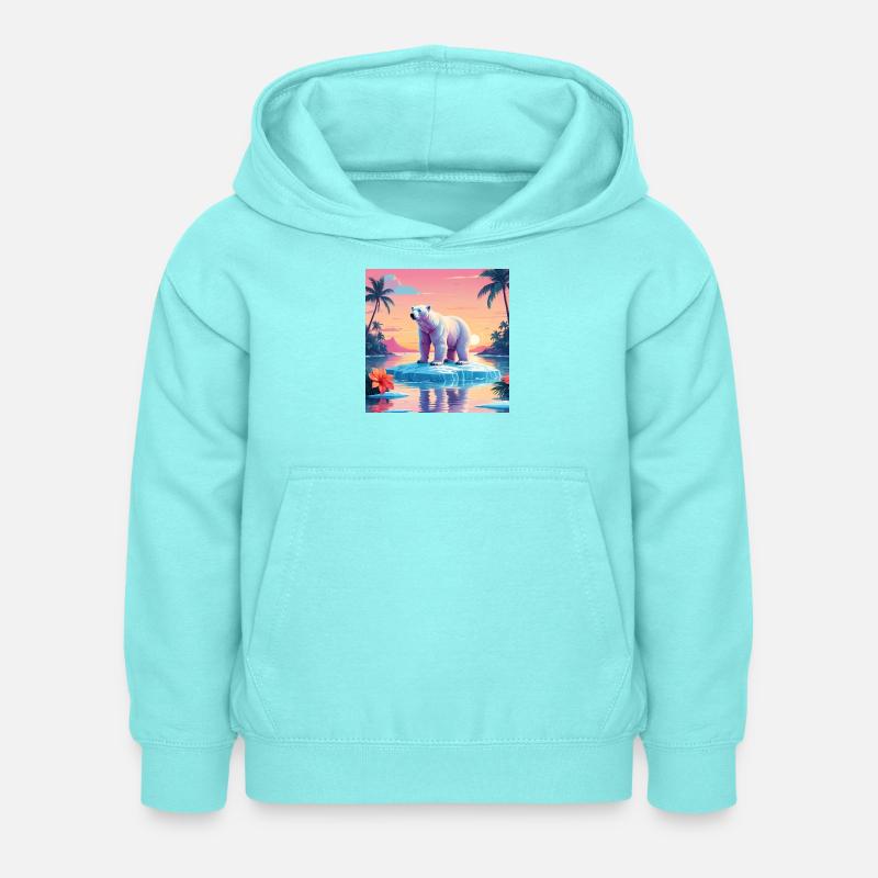 Ours blanc - Sweat à capuche Enfant - menthe poivrée