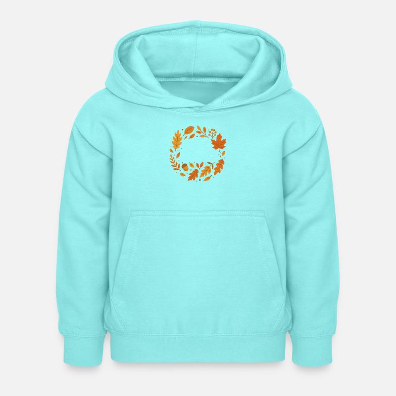 Conception de couronne de feuillage d’automne - Sweat à capuche Enfant - menthe poivrée