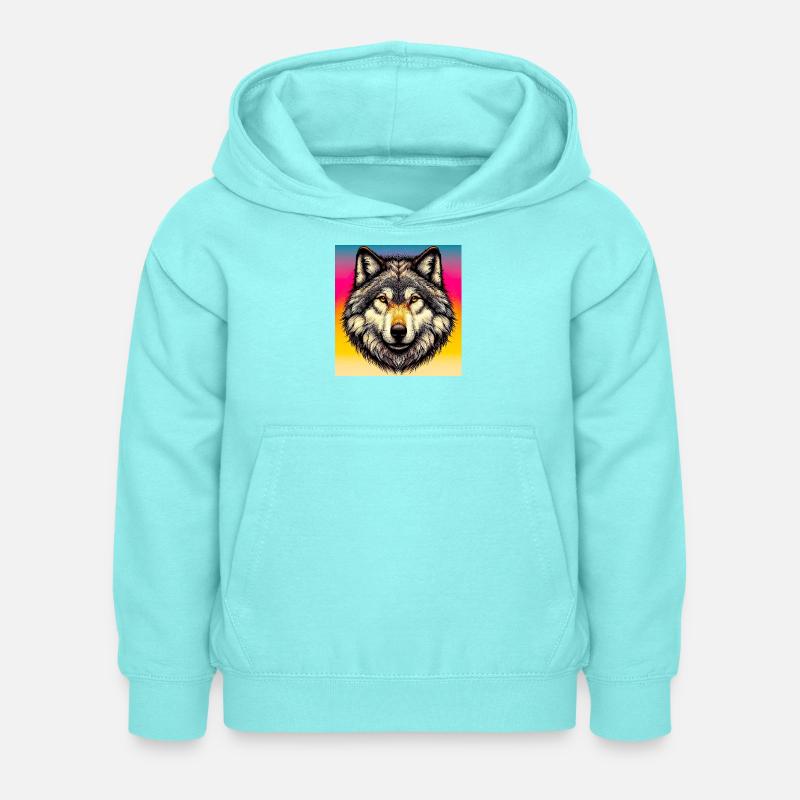 Loup - Sweat à capuche Enfant - menthe poivrée