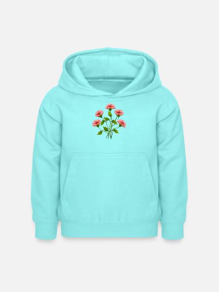 Blumen - Kinder Hoodie - Pfefferminze