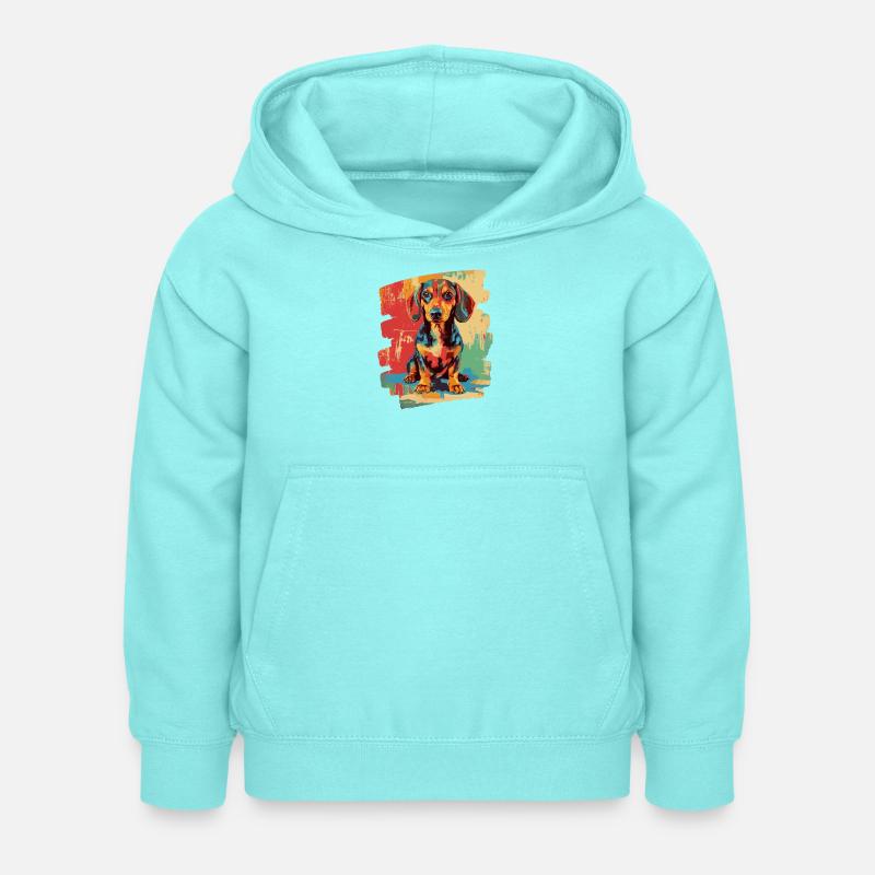 Teckel - Sweat à capuche Enfant - menthe poivrée