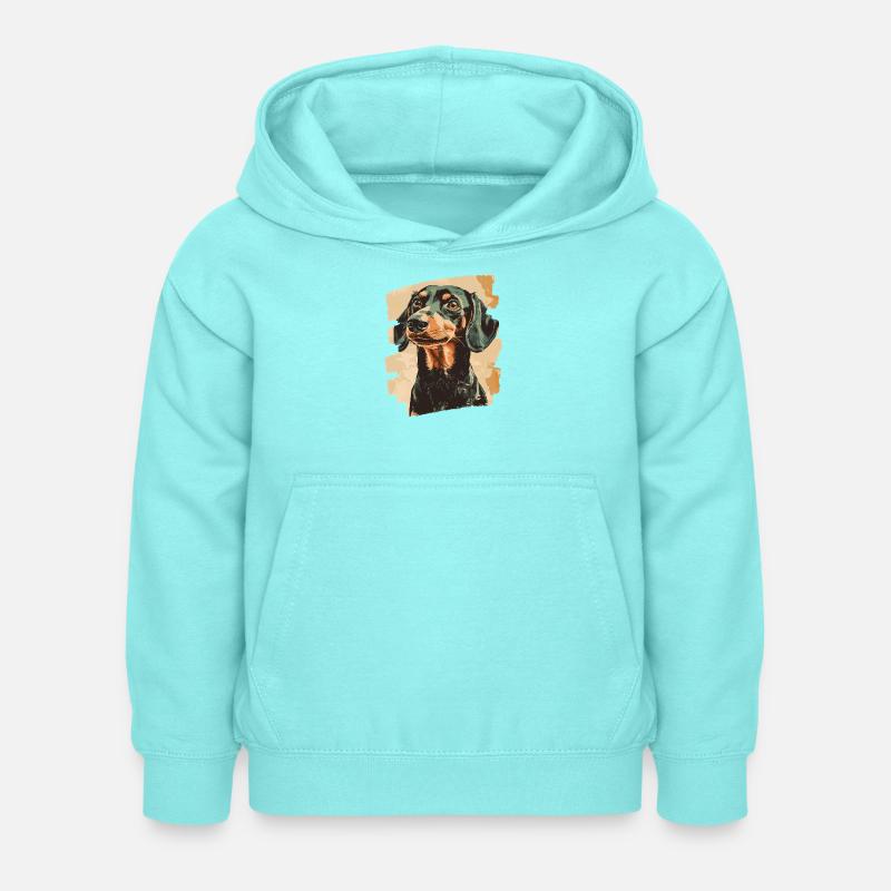 Teckel Dackel - Sweat à capuche Enfant - menthe poivrée