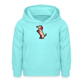 Süßer Dackel Hund Männchen Comic - Kinder Hoodie - Pfefferminze - Vorne - AI Model Kid Female (0cm)