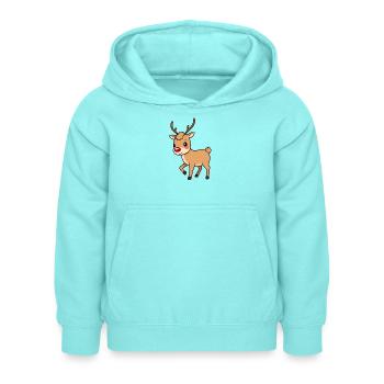 Rentier - Kinder Hoodie - Pfefferminze - Vorne - AI Model Kid Female (0cm)