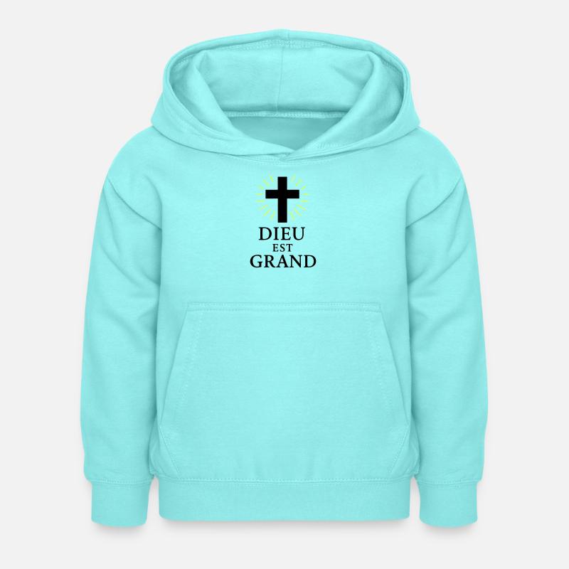 DIEU EST GRAND - Sweat à capuche Enfant - menthe poivrée