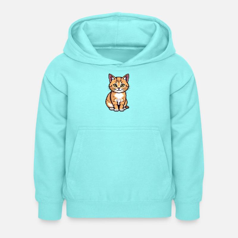 Art pixel chat - Sweat à capuche Enfant - menthe poivrée