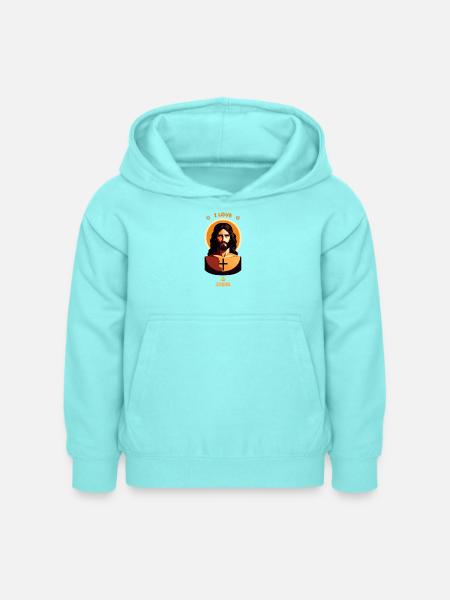 I LOVE JESUS - Kinder Hoodie - Pfefferminze