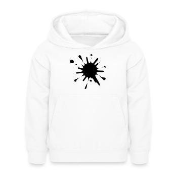 Farbspritzer-Bild* - Kinder Hoodie - Weiß - Vorne - AI Model Kid Female (0cm)