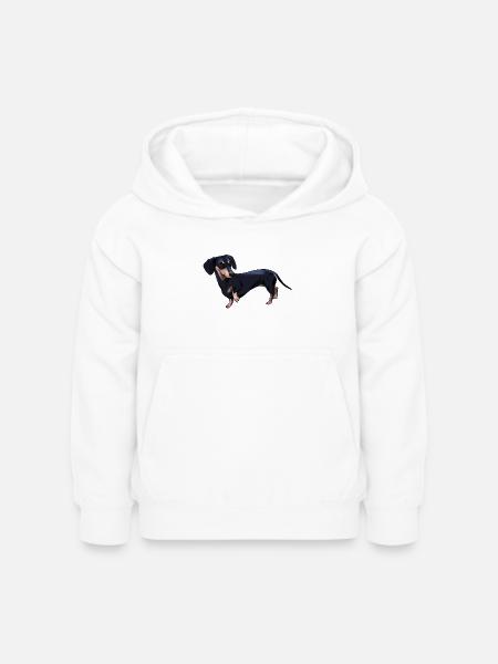 Comic Dackel - Kinder Hoodie - Weiß