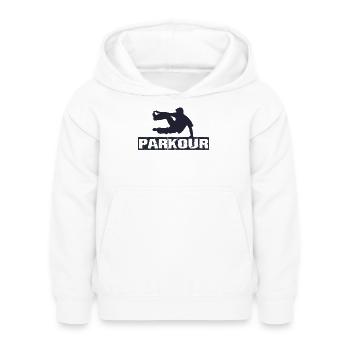 Parkour - Kinder Hoodie - Weiß - Vorne - AI Model Kid Female (0cm)
