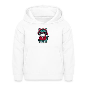 Australian Spotted Mist Cat Breed Cartoon Kawaii - Kids Hoodie - white - Front - AI Model Kid Female (0cm)