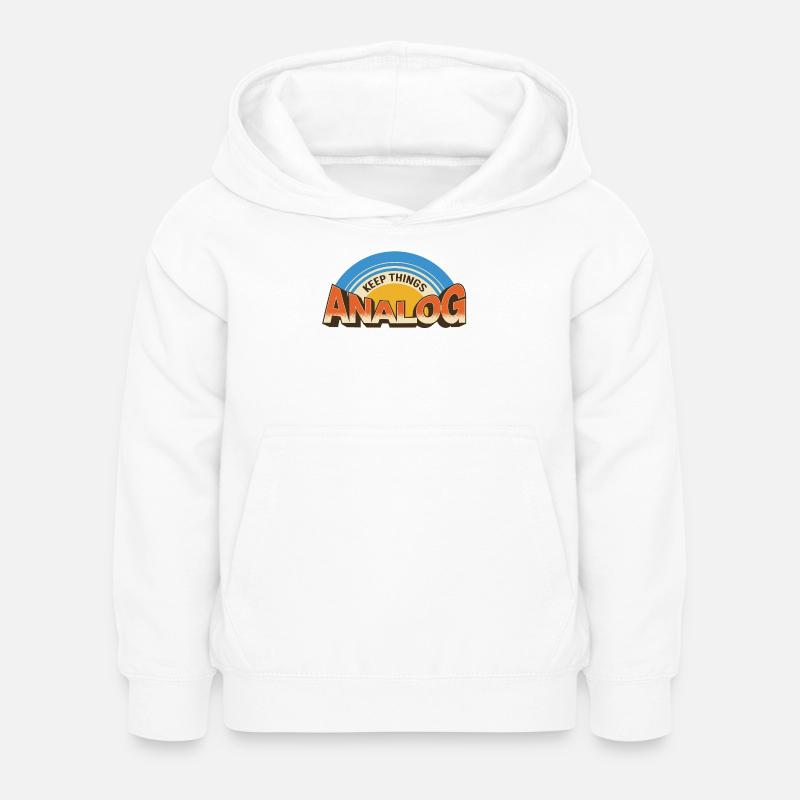 Keep Things Analog – Retro Tech Statement - Kids Hoodie - white