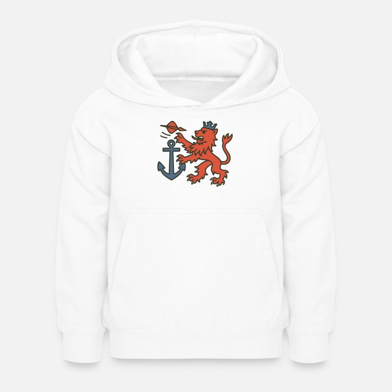 Düsseldorfer Löwe mit Dartpfeil - Kinder Hoodie - Weiß